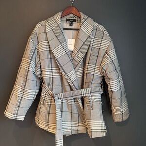 Forever 21 Plaid Puffer Coat